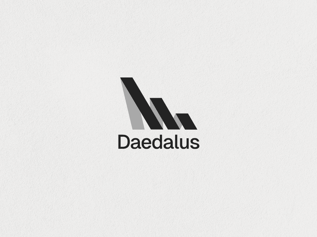 Daedalus branding exploration with visual identity assets and brand direction studies.
