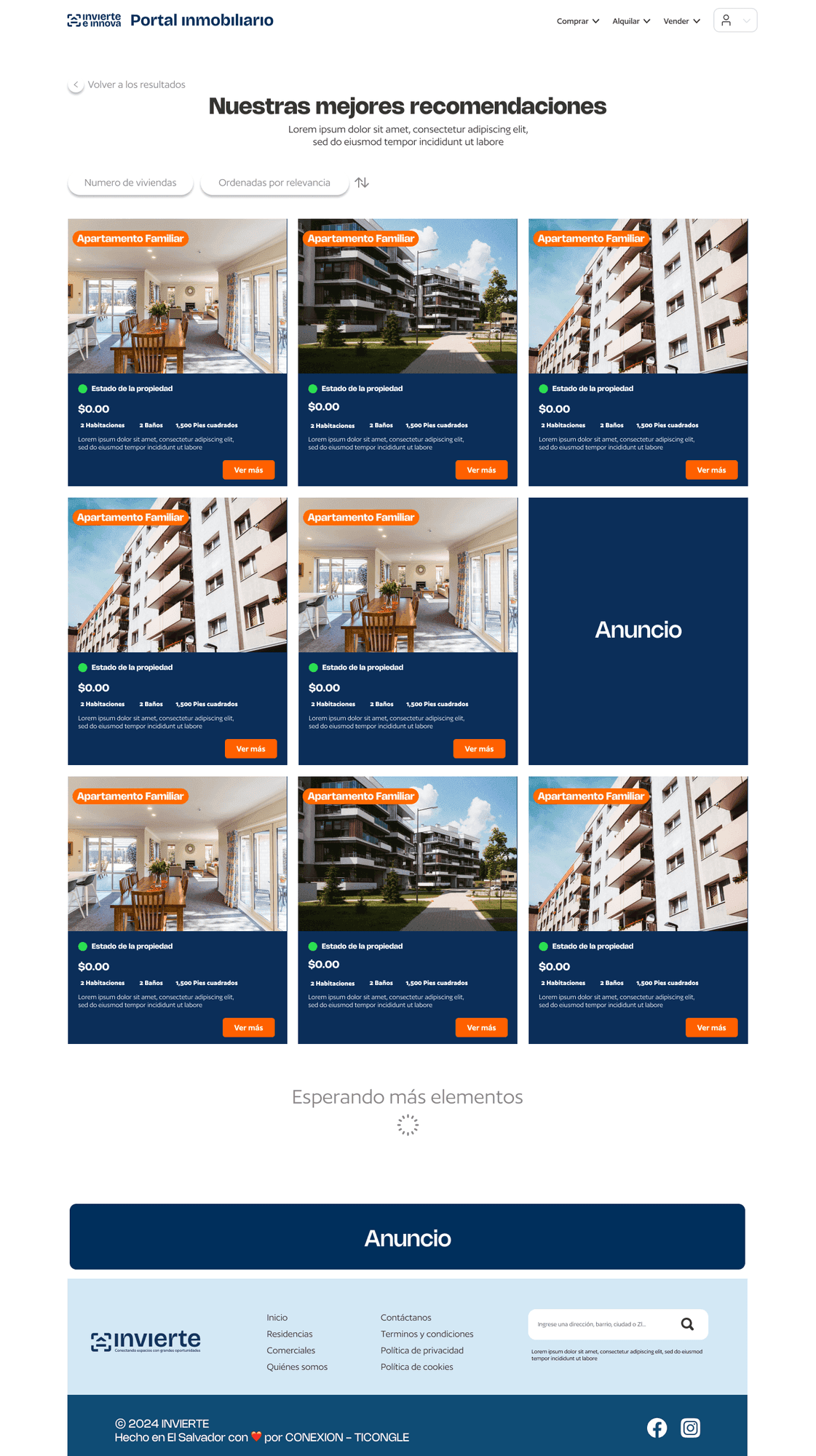 E-commerce grid layout concept for a product browsing experience.