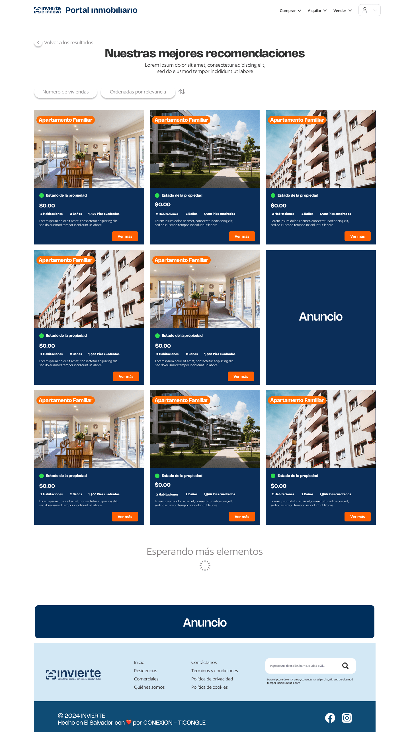 E-commerce grid layout concept for a product browsing experience.