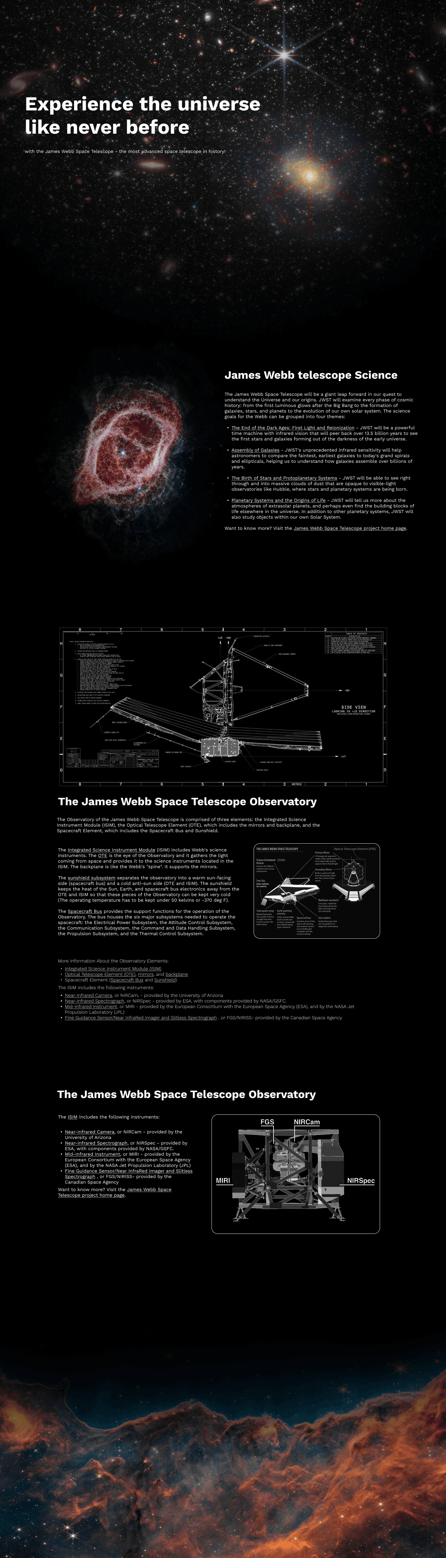 Web landing page design for James with a polished and modern promotional structure.