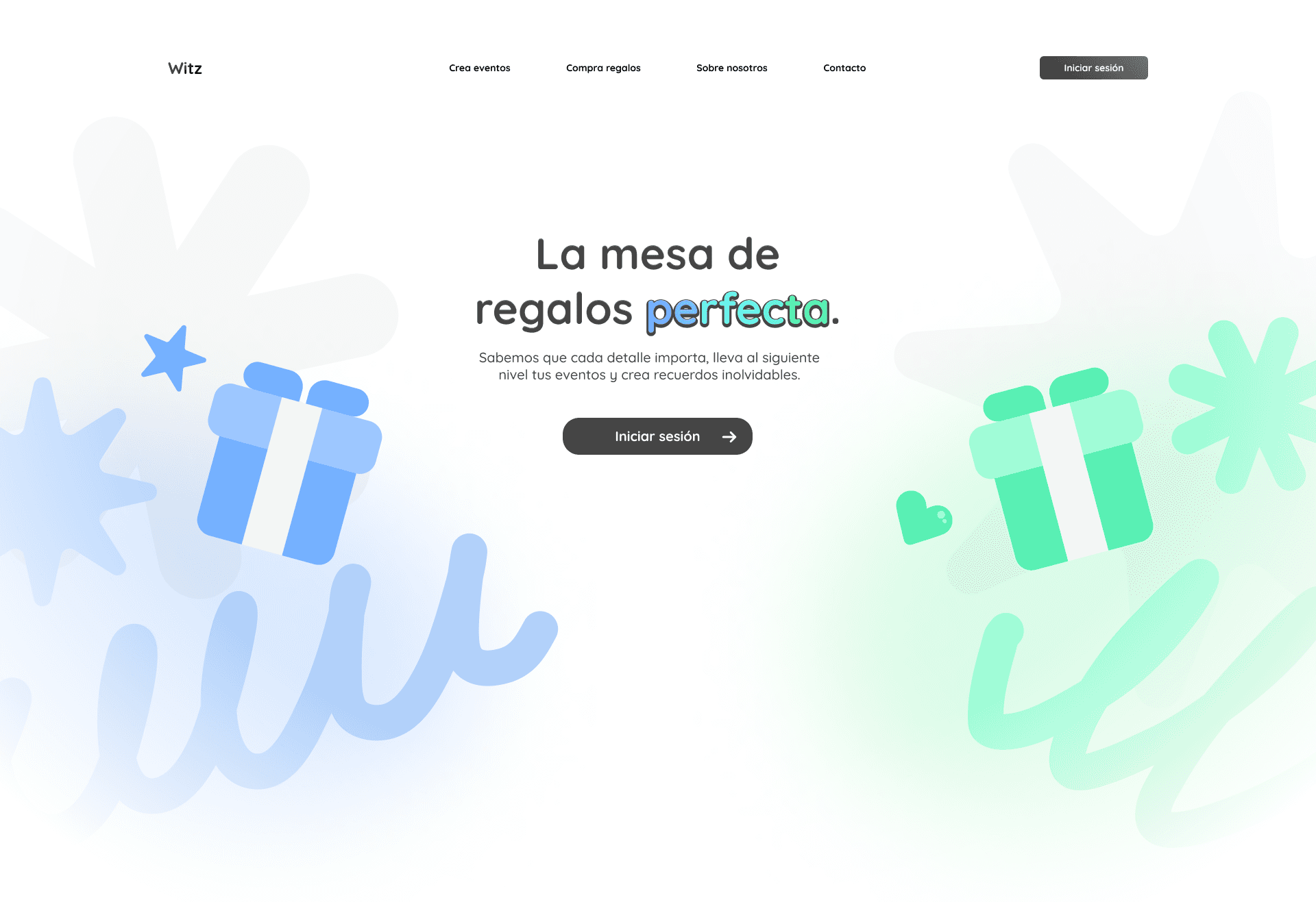 Landing page concept with a clean interface and focused content hierarchy.