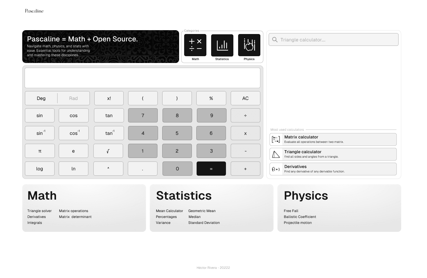 Math dashboard interface with a structured data layout and modern UI treatment.