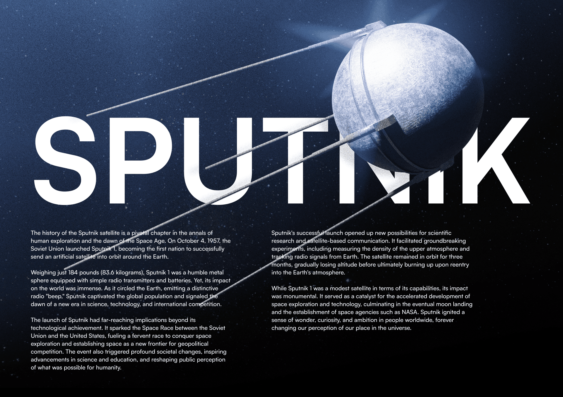 Sputnik poster design with a bold editorial composition and strong visual contrast.
