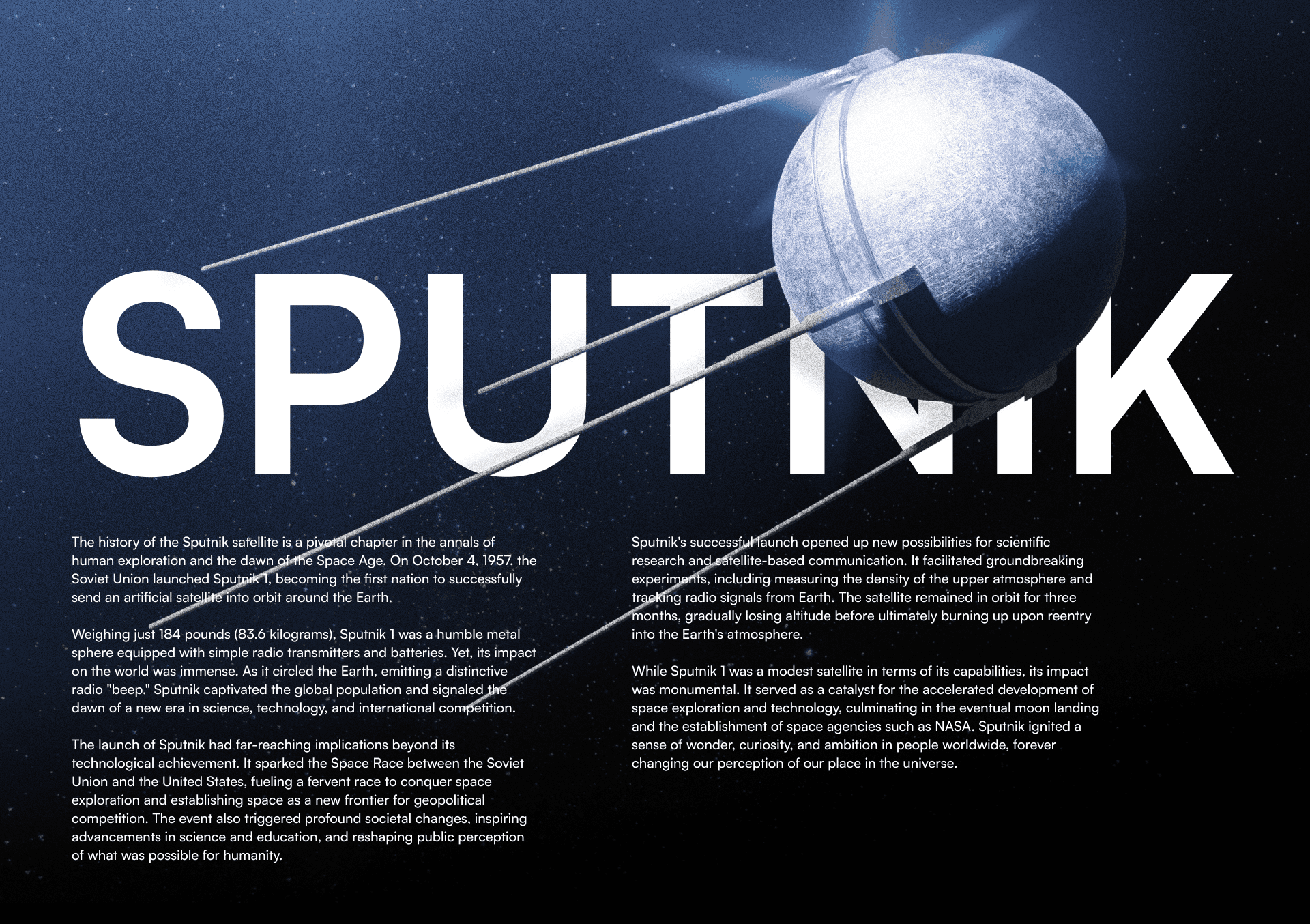 Sputnik poster design with a bold editorial composition and strong visual contrast.